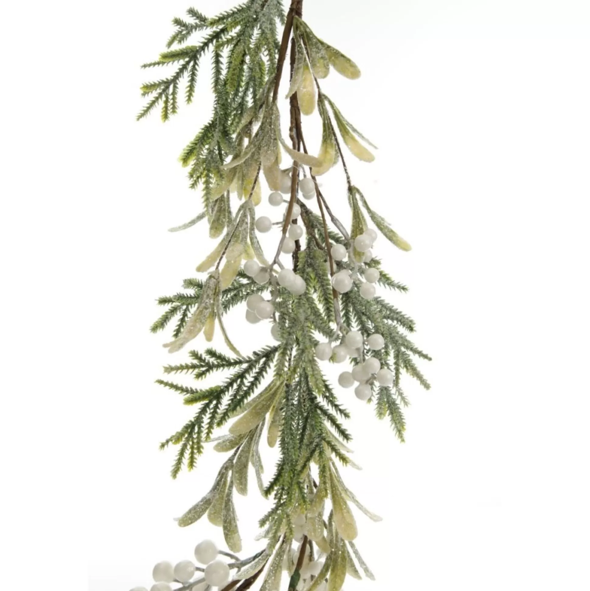 White Berry and Frosted Leaf Christmas Garland Christmas Garlands |