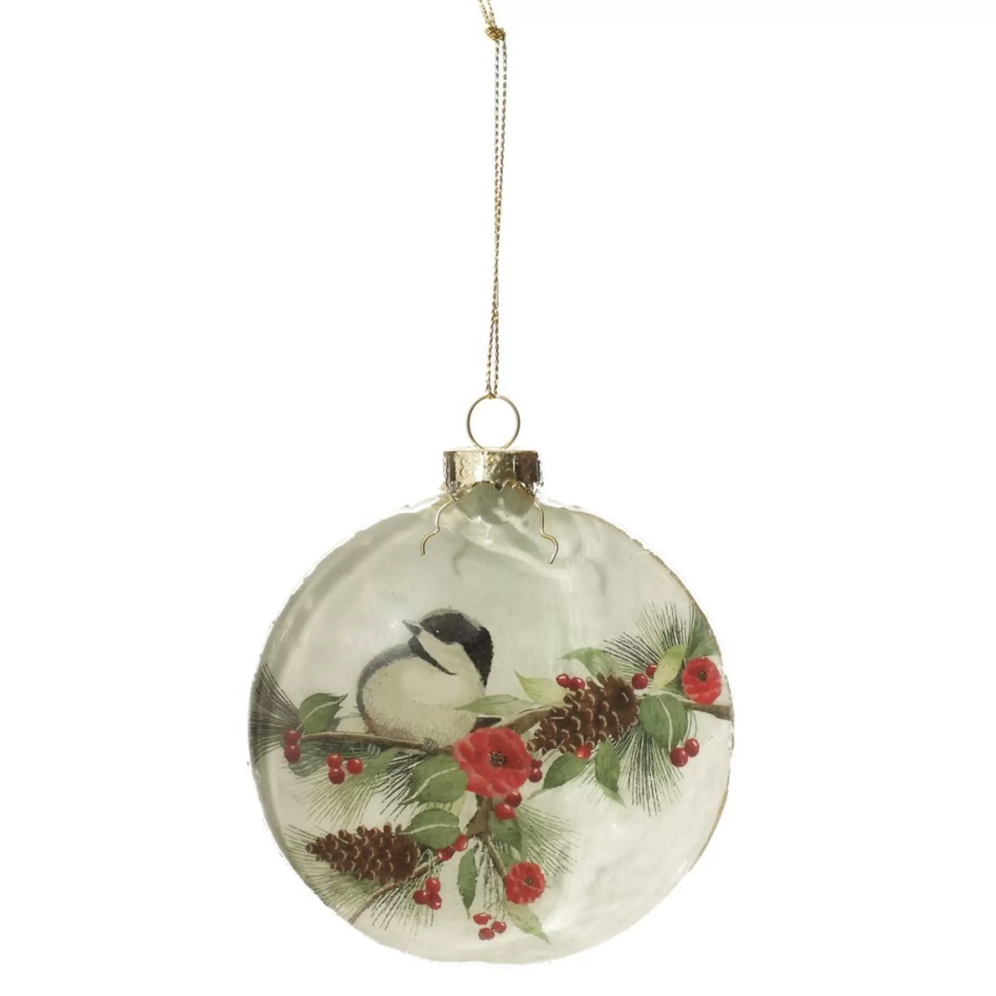 White Christmas Bird Glass Disc Glass Hearts And Discs |