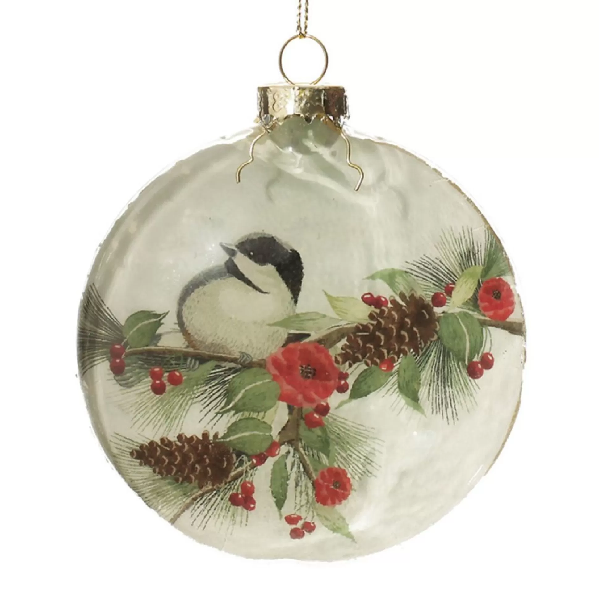 White Christmas Bird Glass Disc Glass Hearts And Discs |