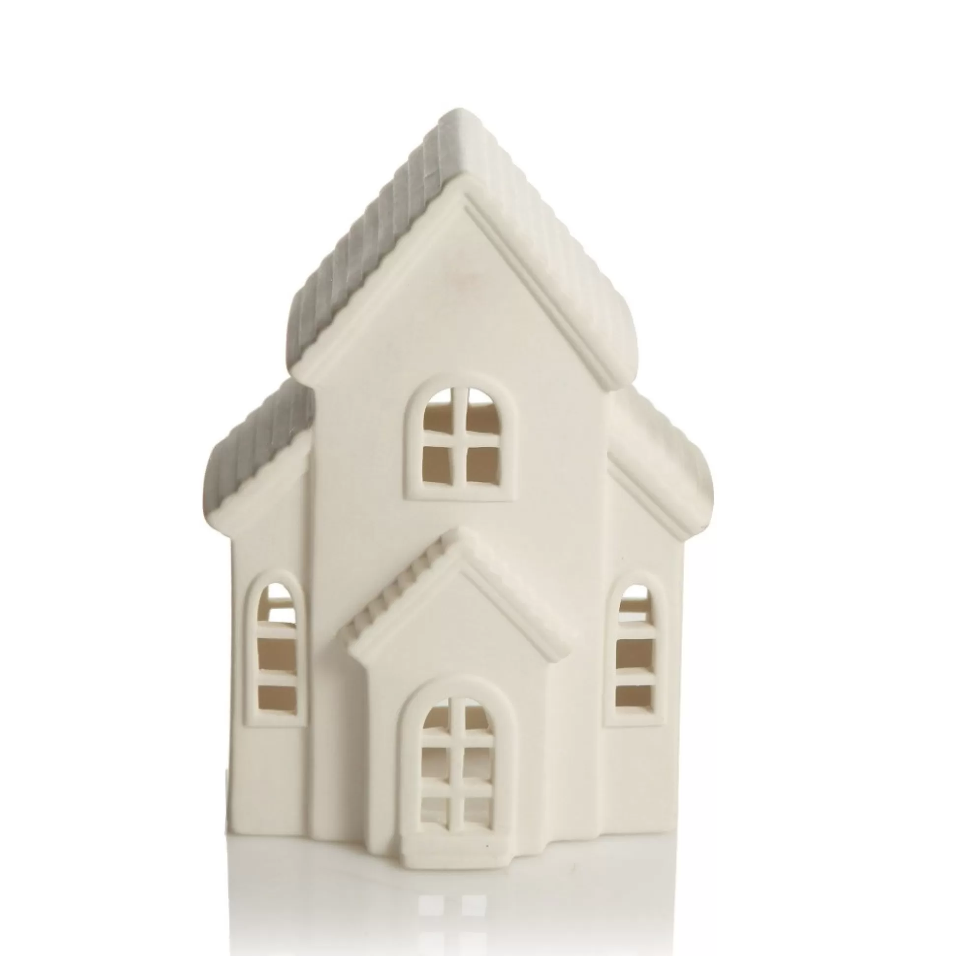 White Christmas Church Candle Holder Light-Up Scenes And Ornaments |