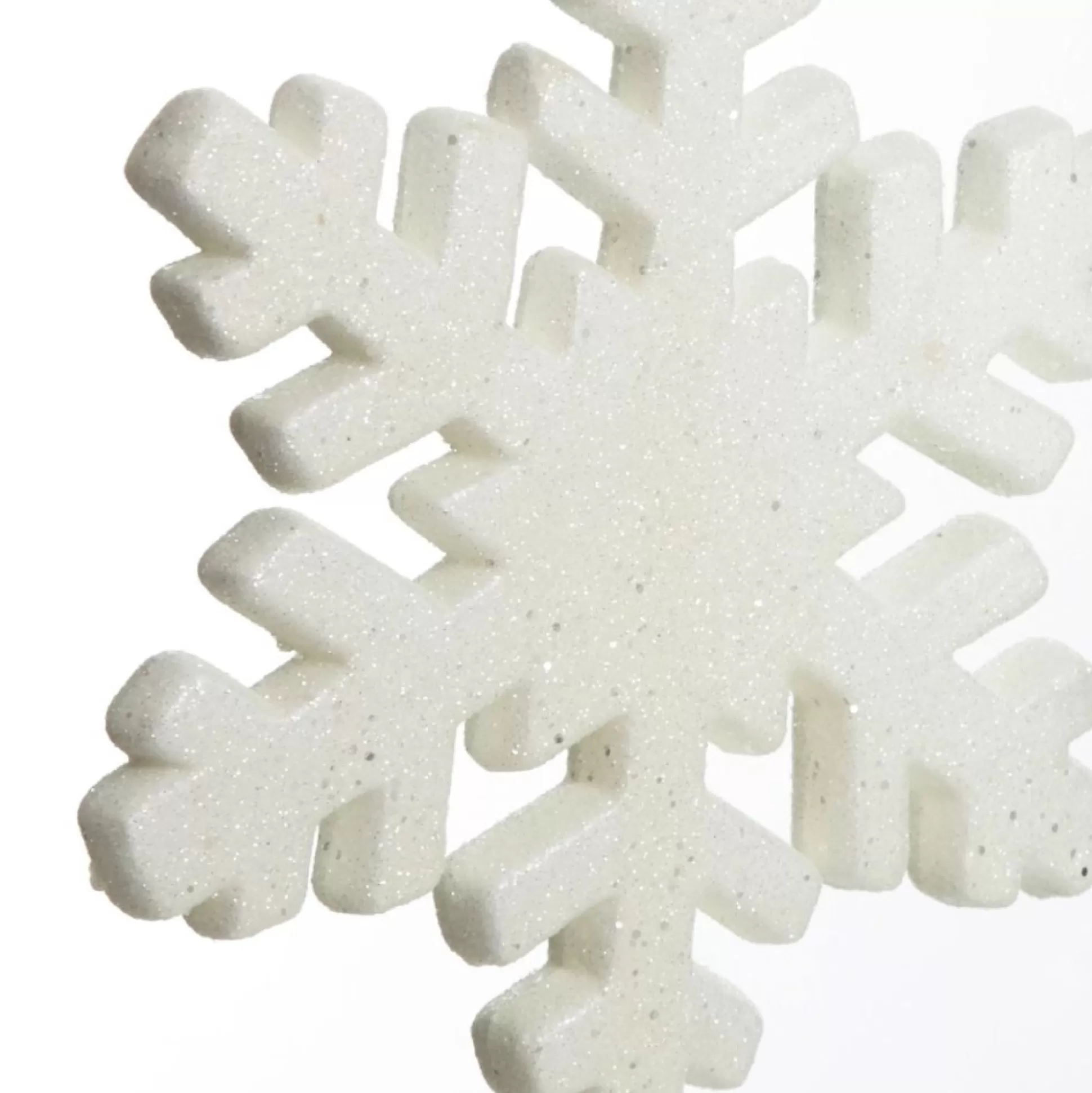 White Glitter Hanging Snowflake - Small Snowflakes And Stars |