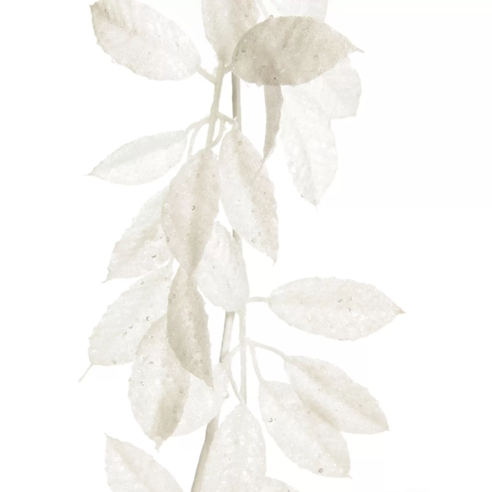 White Glitter Leaf Christmas Garland Christmas Garlands |