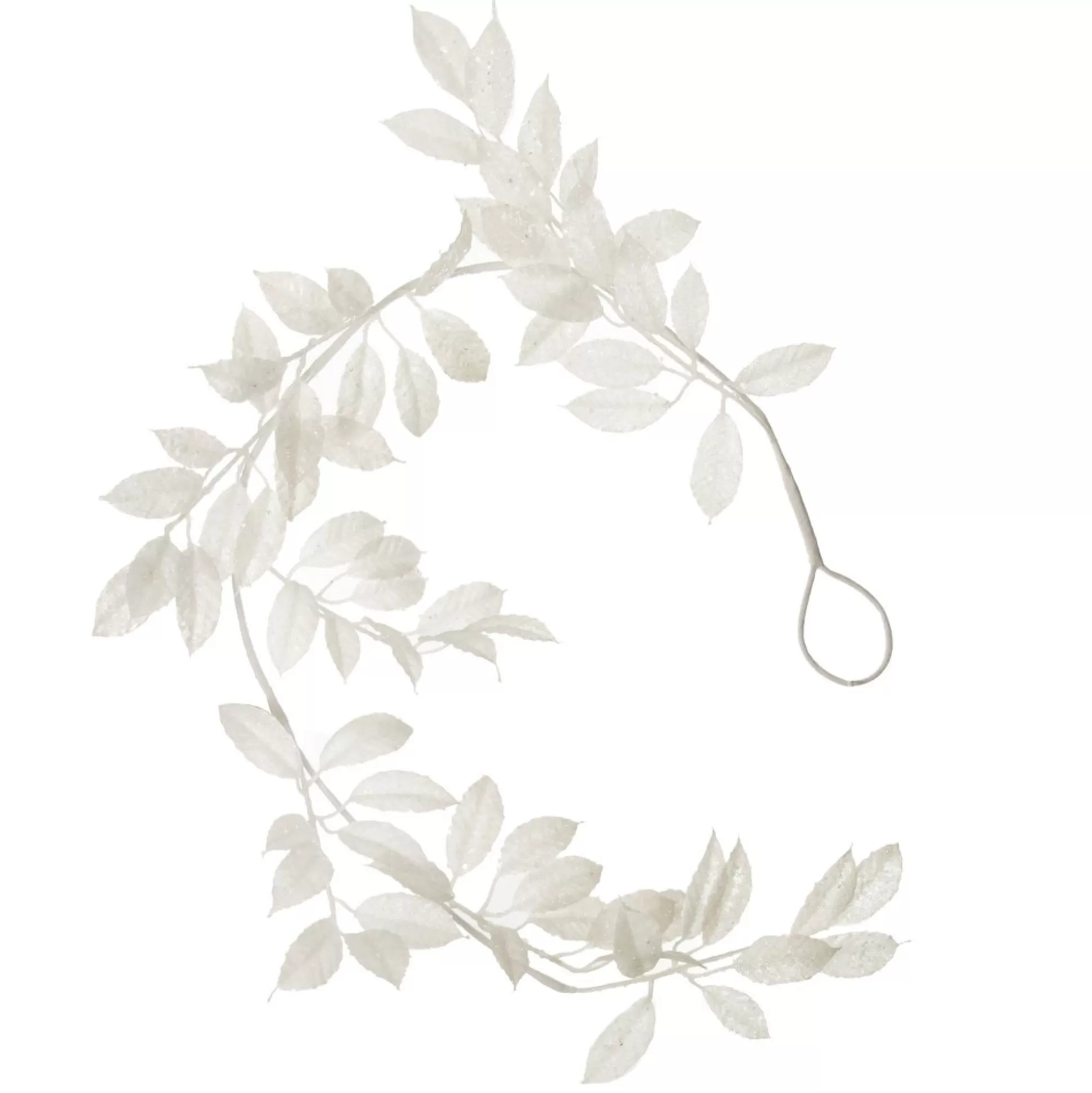 White Glitter Leaf Christmas Garland Christmas Garlands |