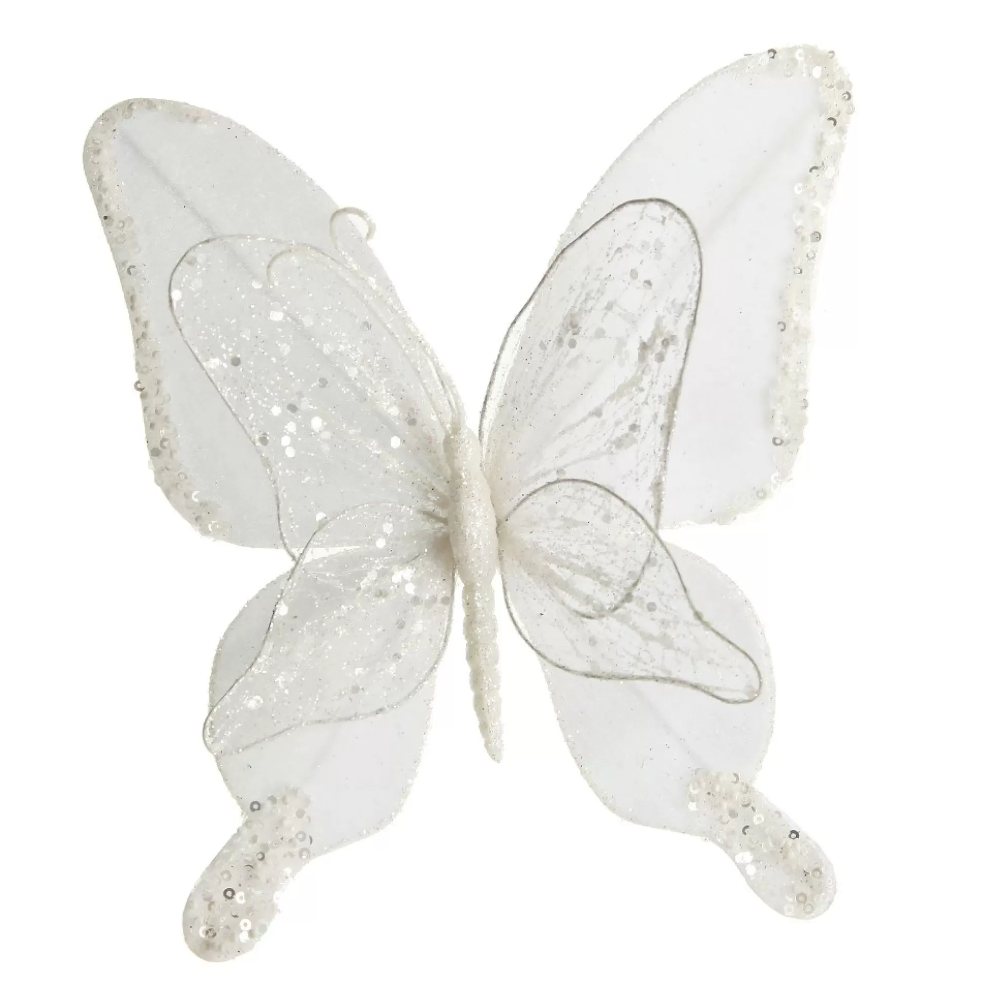 White Mesh Double Wing Butterfly Clip Butterflies And Birds |