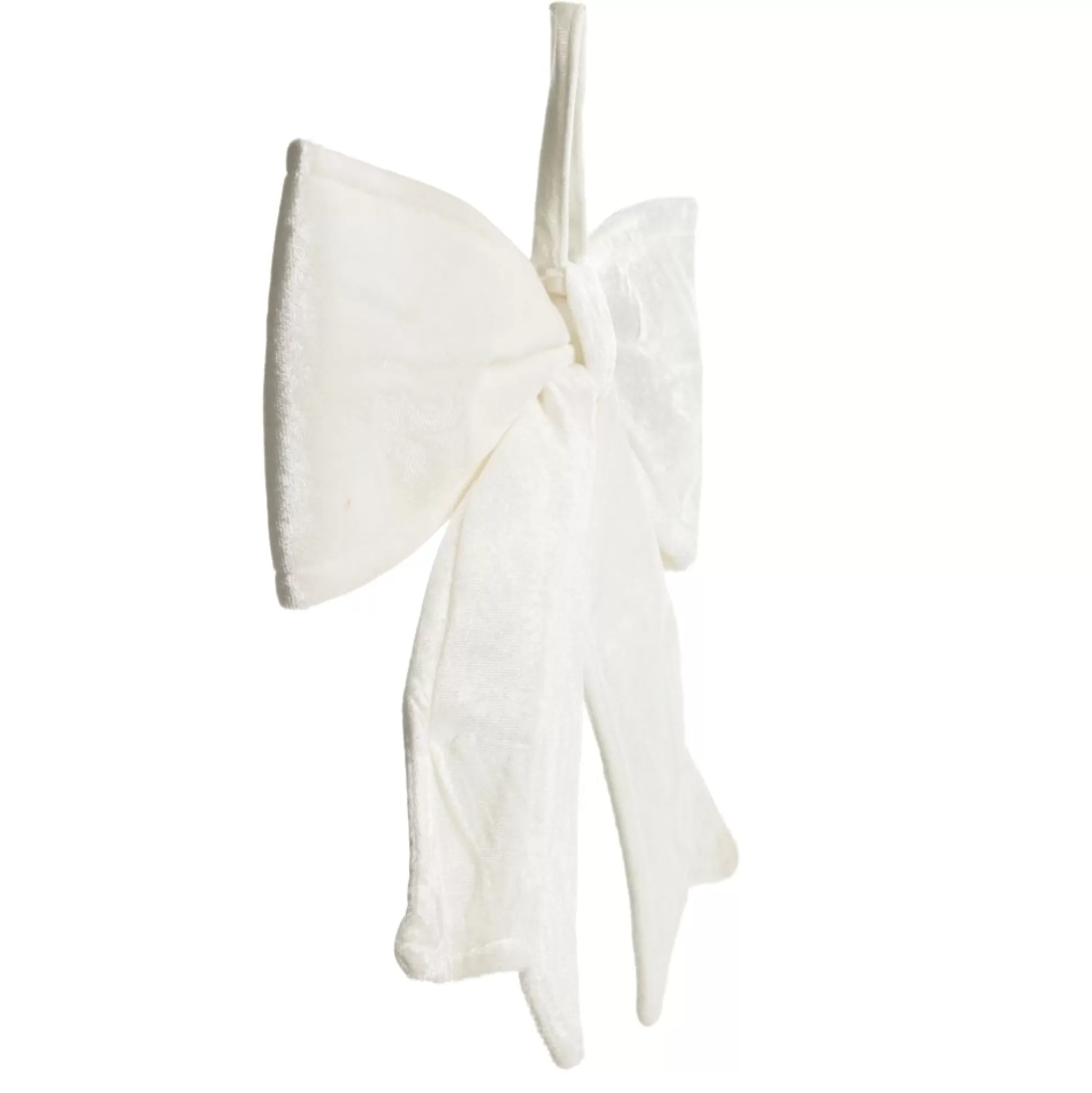 White Padded Velvet Bow Christmas Bells And Bows |