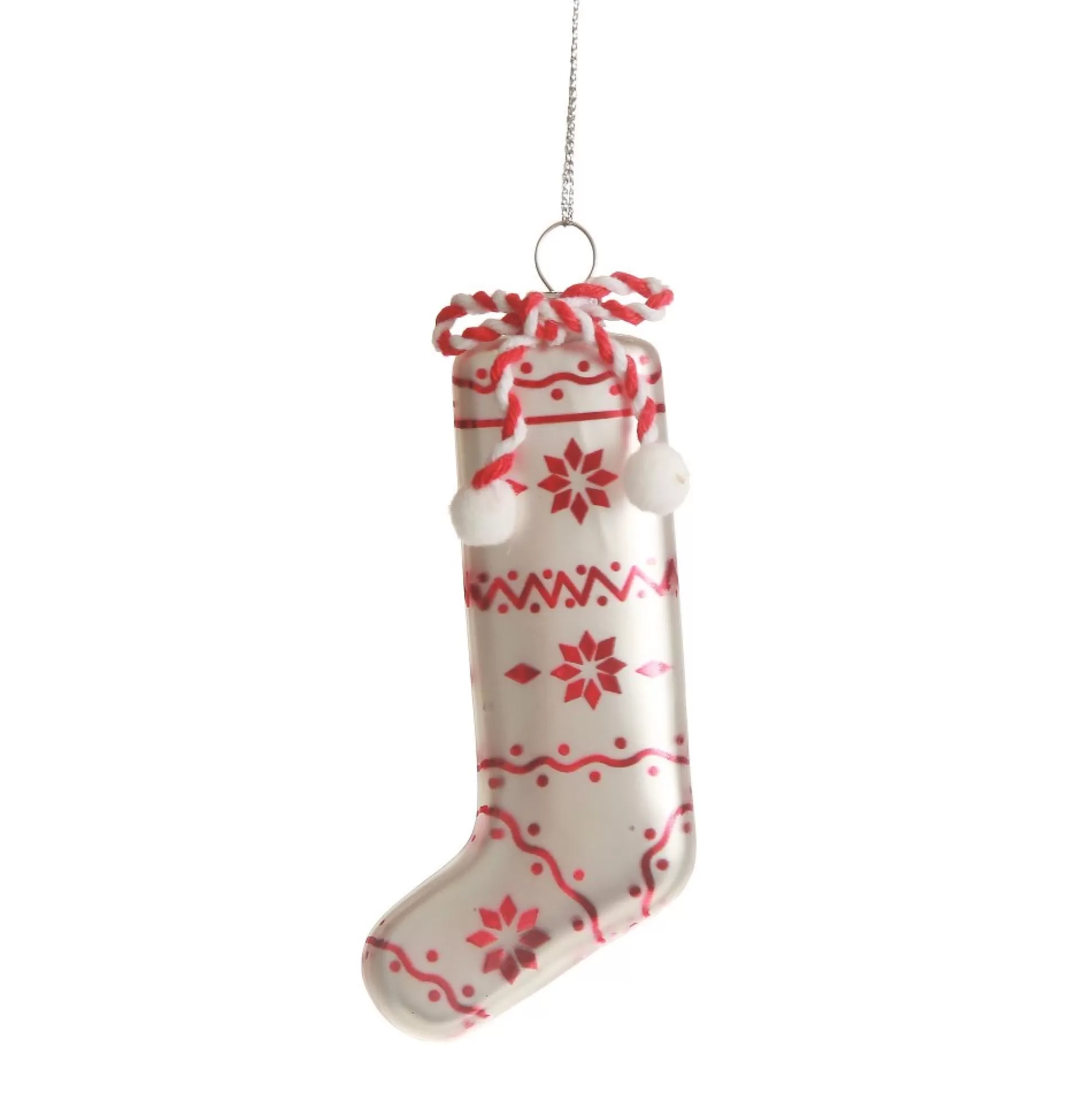 White Patterned Stocking Christmas Decoration Christmas Tree Decorations |