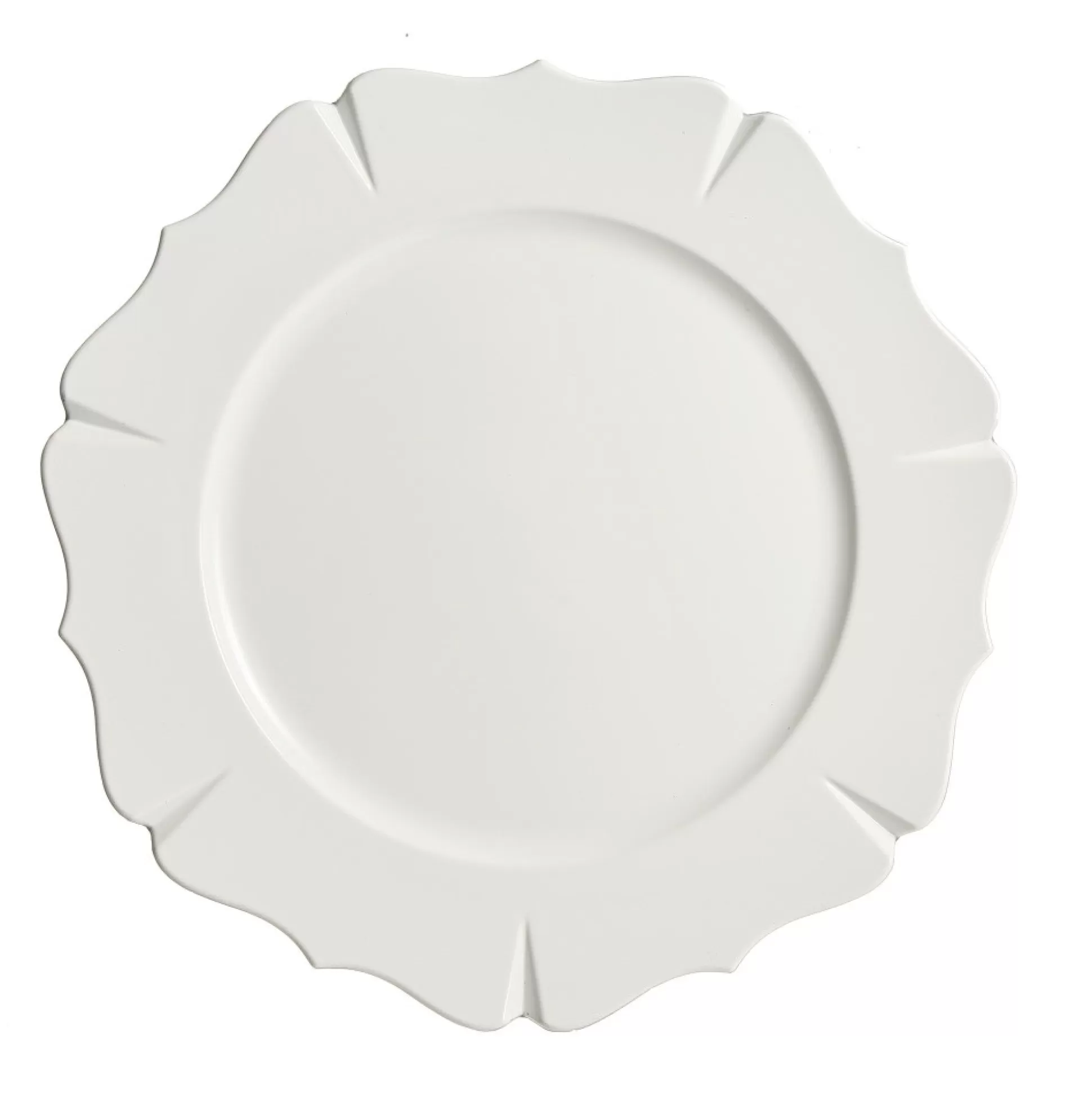 White Scallop Rim Charger Plate Christmas Table Decor |