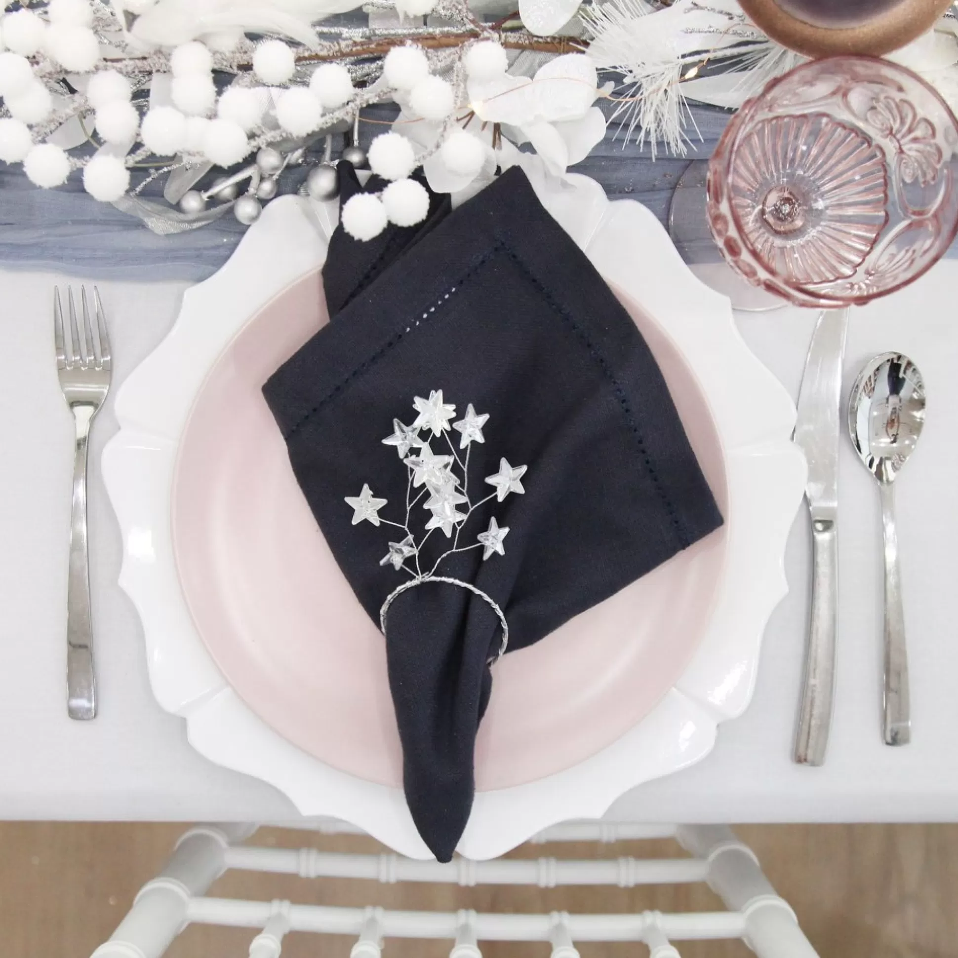White Scallop Rim Charger Plate Christmas Table Decor |