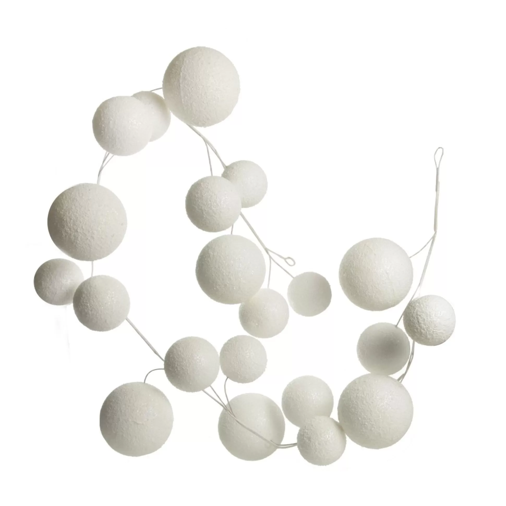 White Snowball Christmas Garland Tree Garlands |