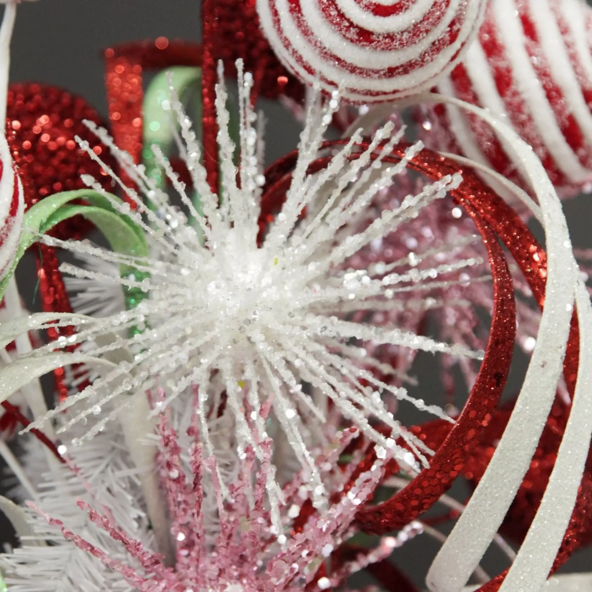White Starburst Sparkle Pick Christmas Tree Picks |