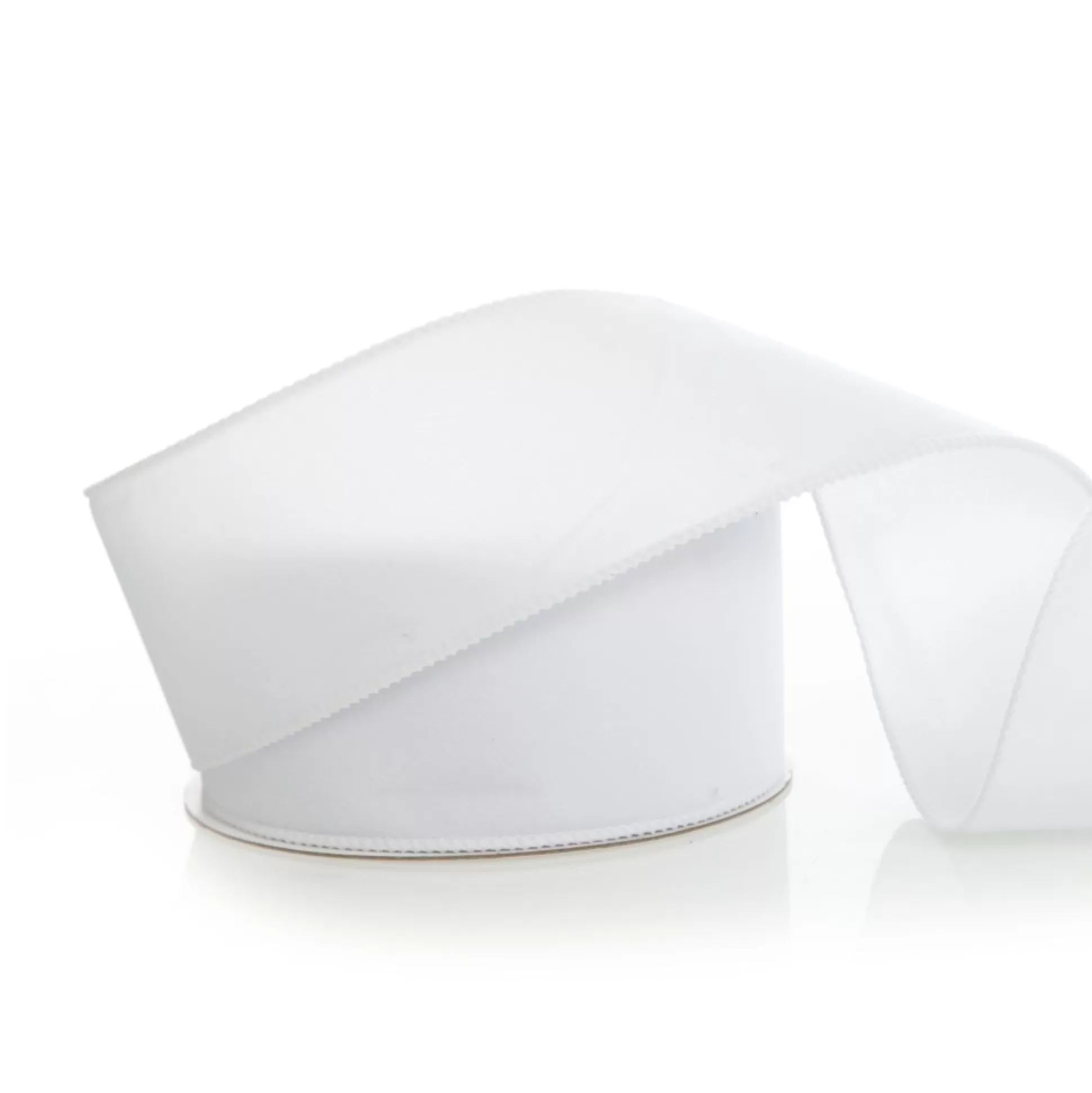White Velvet Wired Christmas RIbbon - 6.5cm Ribbons |
