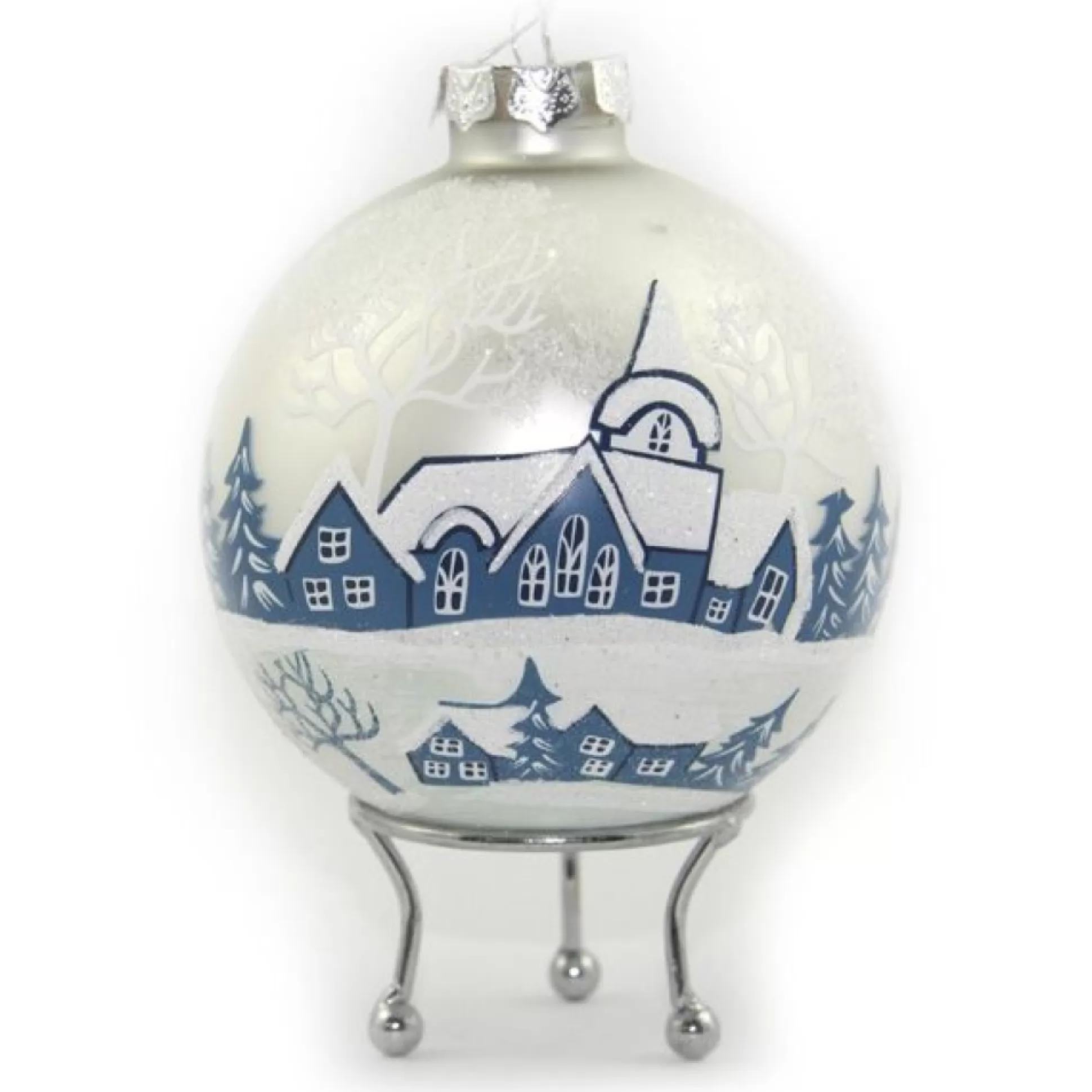 White Winter Church Christmas Bauble Personalised Baubles |